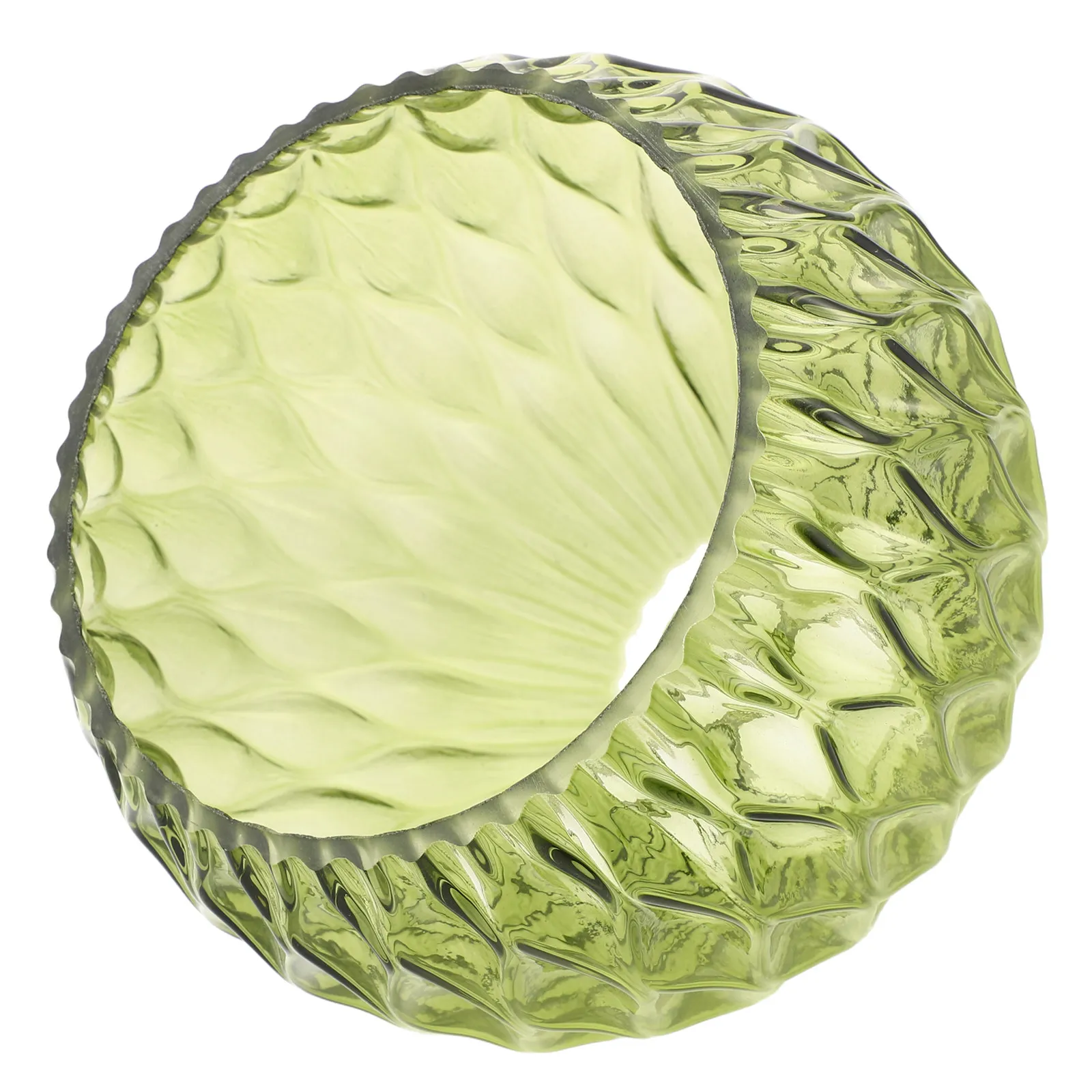 Glass Pendant Lamp Shade Embossed Green Clear Aperture 42Mm Pressed Glass Replacement Fitter Shade Decorative Lamp Cover