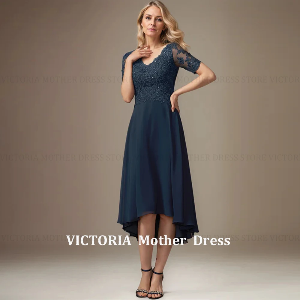

VICTORIA Elegant Mother of the Bride Dress 2025 Customized A-Line V-Neck Chiffon Applique Sequin Long Wedding Guest Party Gowns