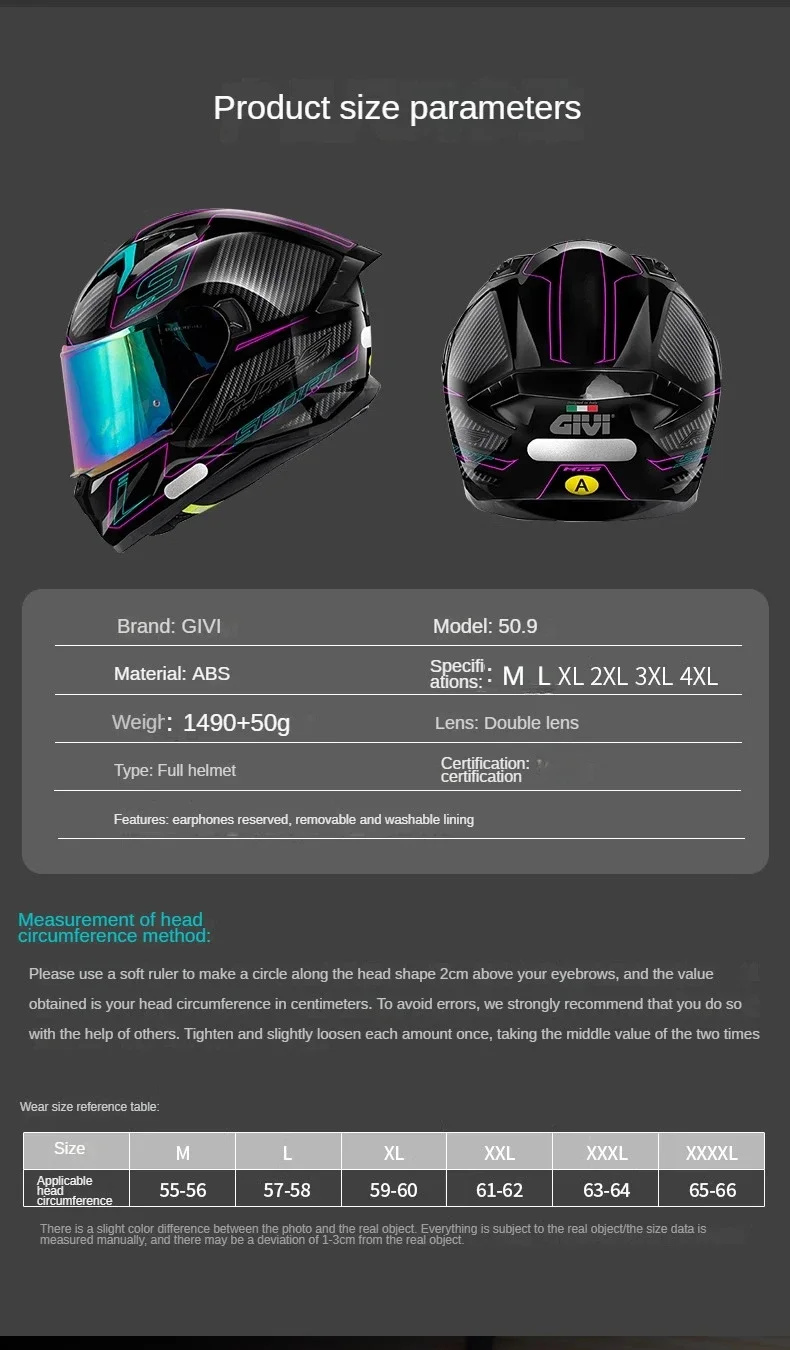 Italy Original GIVI Motorcycle Helmet ECE Appeoved Full Face Double Lens Off-Road Helmet Cascos Para Moto Capacete Casco Moto