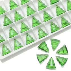 Tree For DIY Pendants Christmas Glass Beads Austrian Crystal 10Pcs 13x16mm Making Charms Earings Necklace Jewelry Accessories