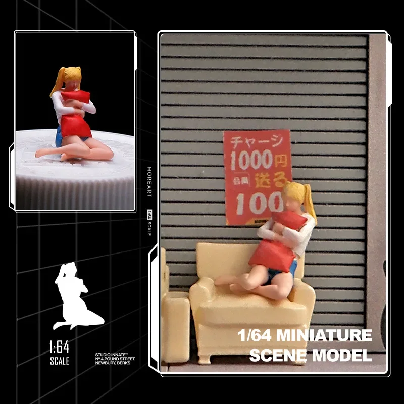 1:64 Anime girl Mini bambola figura modello in miniatura fotografia puntelli modello di scena fai da te tavolo di sabbia paesaggio ornamento regalo