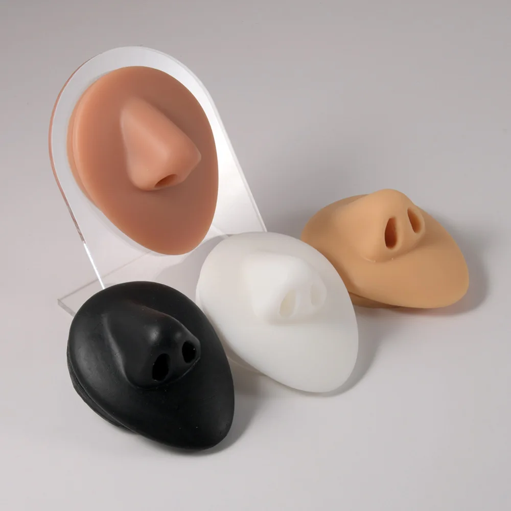 1PC Silicone Ear Model Tattoo Practice Piercing Tools Display Face Lip Teeth Tongue Ear Piercing Body Jewelry Acrylic Stand