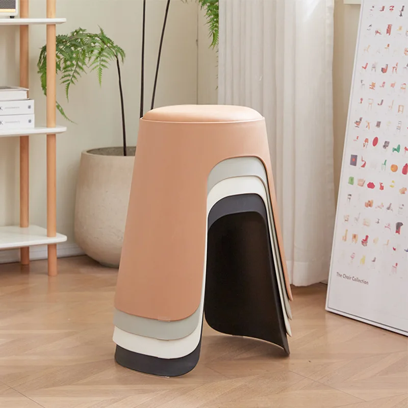 Creative plastic coffee table stool can be stacked for use in living rooms, dining rooms, thick soft bags, dining room stools