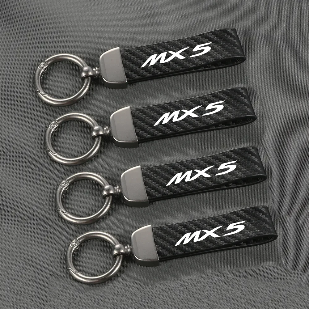 Carbon Fiber Car Keychain Key Chain Ring Pendant For Mazda MX5 MX-5 ND RF Miata Auto Accessories