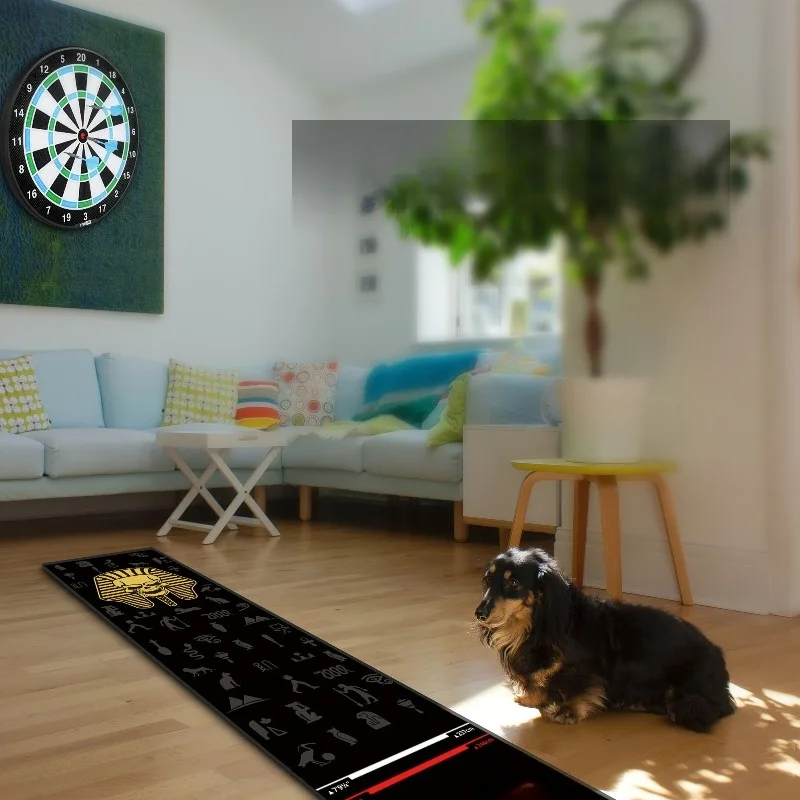 VIKAMA Egyptian Pharaoh Skull Dart Mat Hieroglyph Print Non Slip Throw Line Mat for Professional Darts Game Room Decor view 3