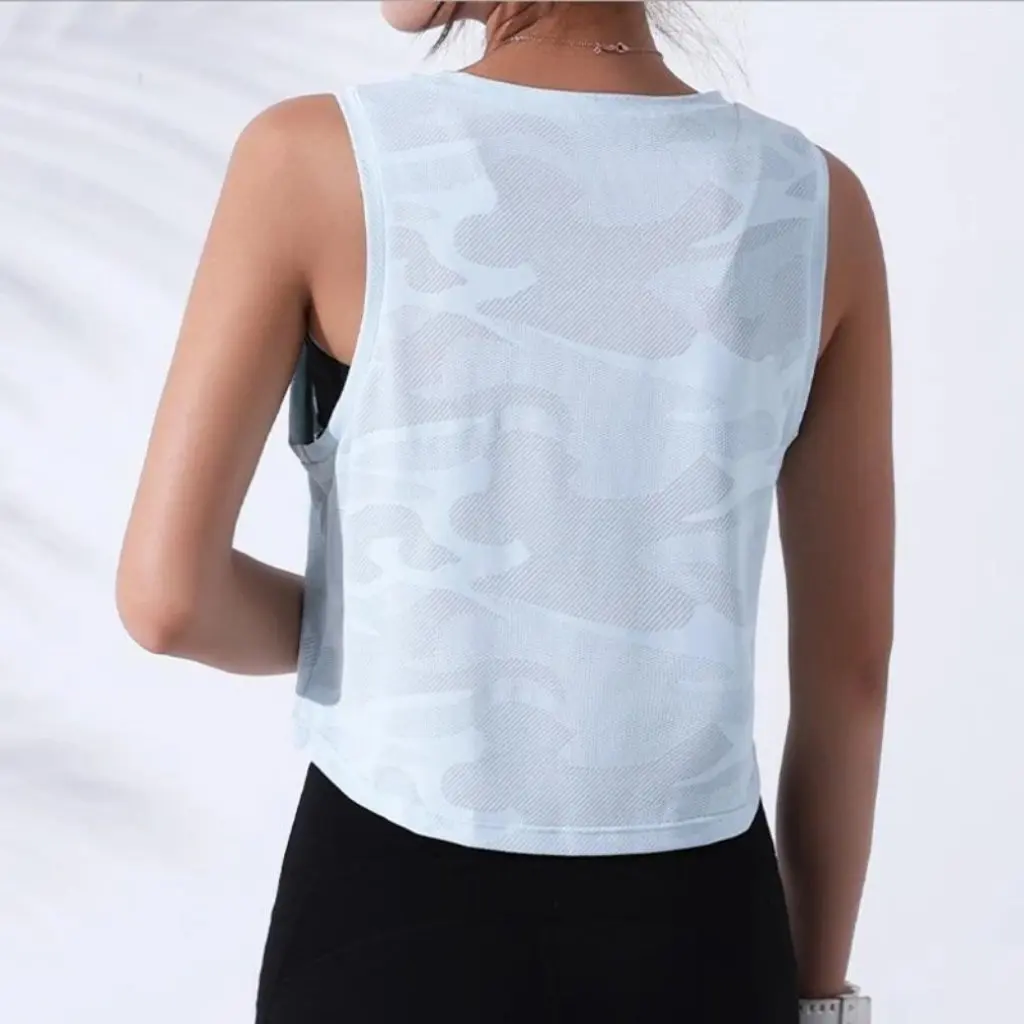 

Airun Women's Camouflage Spot Sports Vest Sleeveless Crewneck Fitness Yoga Running Top Cute Design