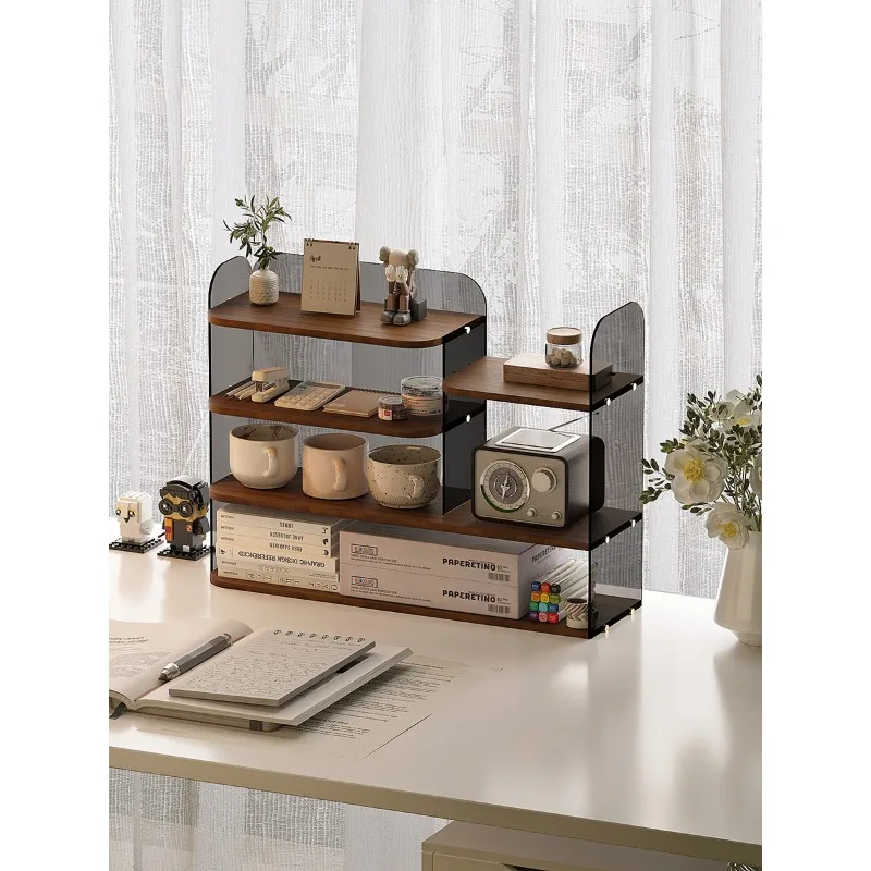 Shelf Desktop Book Sundries Storage Box Ornament Display Stand Dining Table Countertop Tea Cup Storage Rack