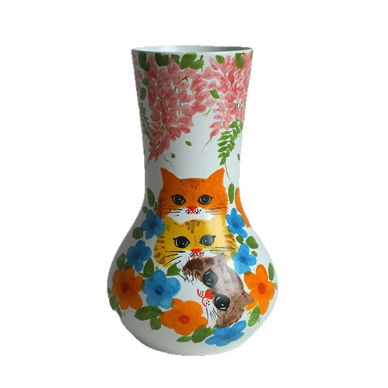 Color cat desktop ornament, beautiful living room flower arrangement, good-looking new home, high-end art c