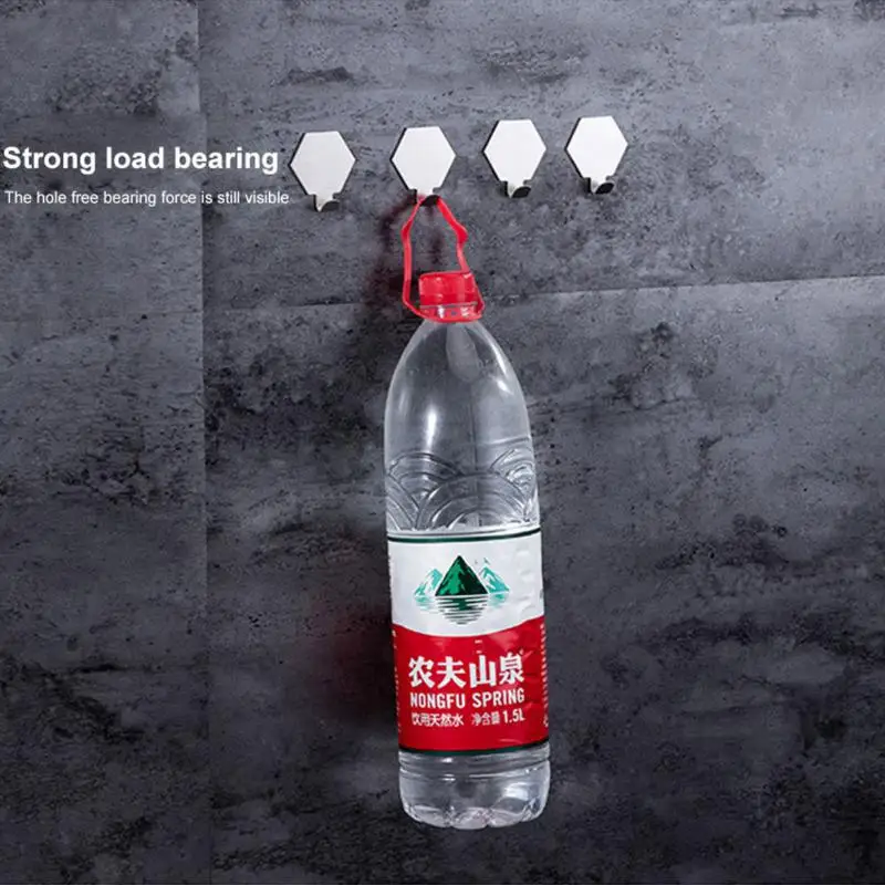 Towel Hooks Creative Storage Hanger Stainless Steel Kitchen Organizer Geometric Shape Clothes Rack Adhesive Wall Hook Key Holder