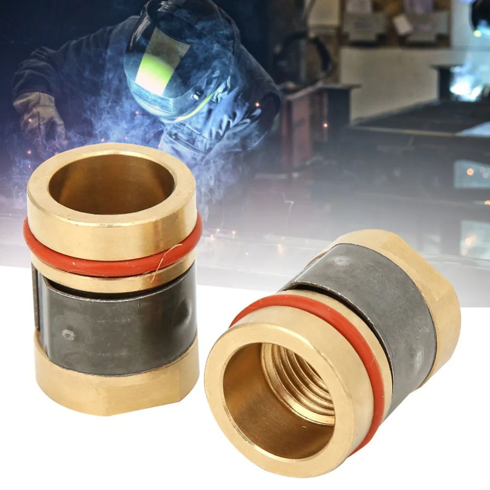 2pcs 169729 Model MIG Welding Nozzle Brass Replacement Tips Welding Gun Adapter Gold Spool Gun Replacement Welding Equipment