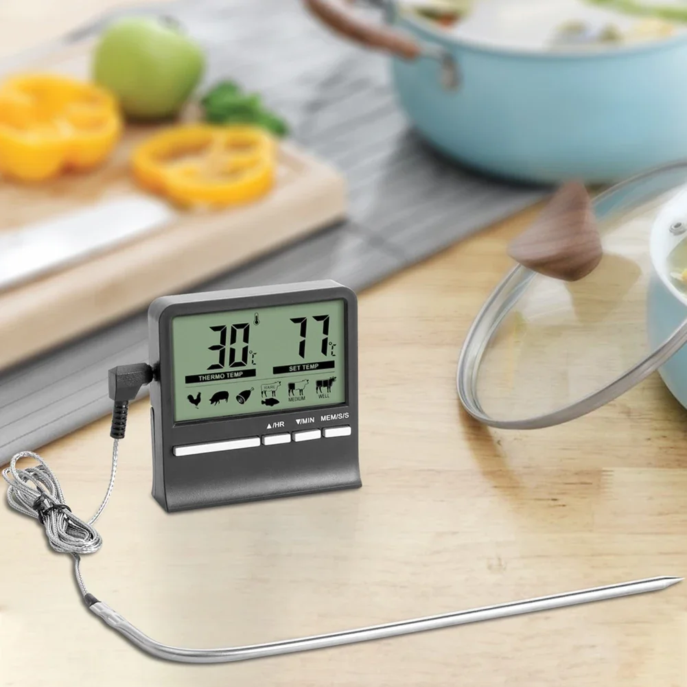 Digital Kitchen Barbecue Food Thermometer Probe Meter Oven Thermomet Probe Meter Outdoor Oven Meat Cooking Thermometer