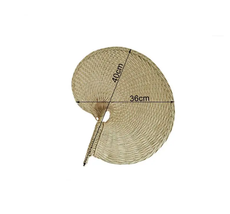 50pcs Chinese Style Handmade Fan Natural Hand Weaving Palm Leaf Fan Home Decor Vintage Summer Cool Fan 40*36cm ni94