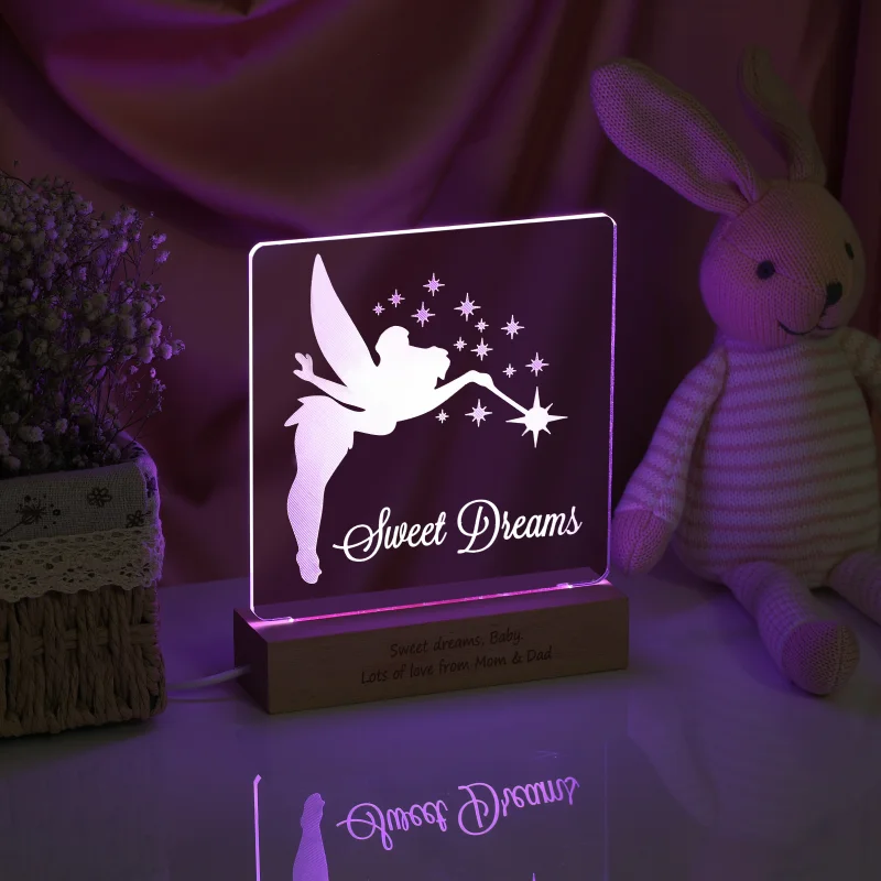 Luz da noite do miúdo com nome personalizado berçário quarto 7cols usb luz de mesa personalizada lâmpada 3d berçário luz personalizado presente da criança