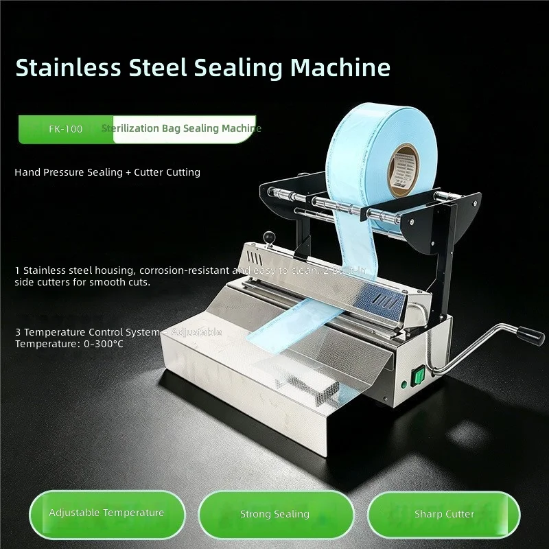 Dental Manual Sealing Machine, Sterilization Bag Sealer, Disinfection Packaging Baler, Vertical Heat Sealer for Dental Clinics