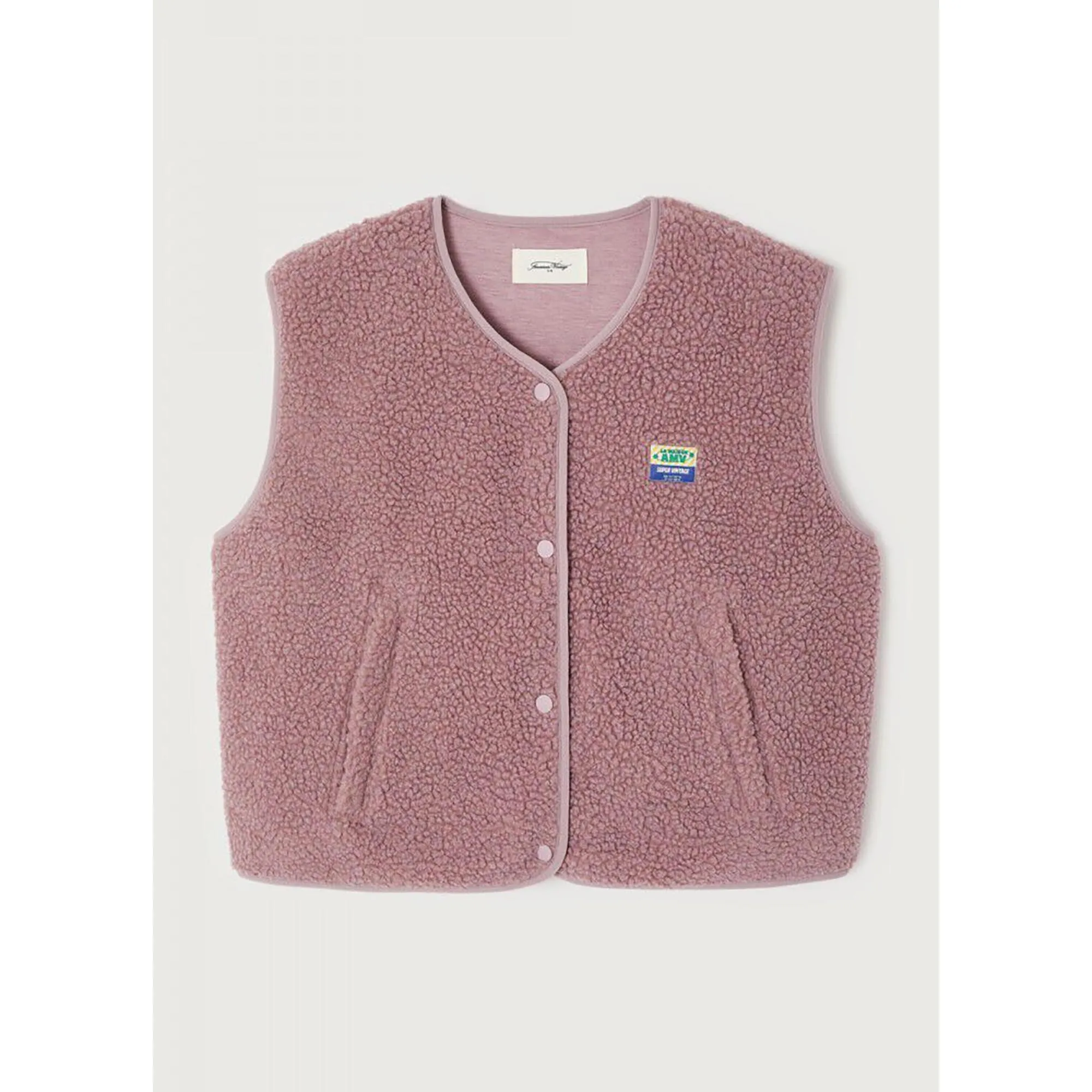 PuhpowAMV Recyclable Polyester Fiber Fleece Vest Hooded Jacket Unisex Kids' Style Casual Loose Fit Zipper Closure  Color