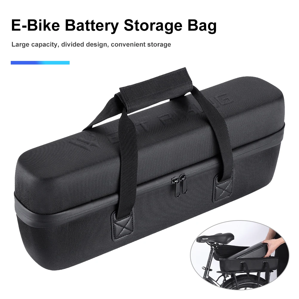 E-Bike Battery Storage Bag EVA Hard Shell Waterproof Battery Case Large Capacity Lipo Bag Organizer Electric Bicycle Accessories