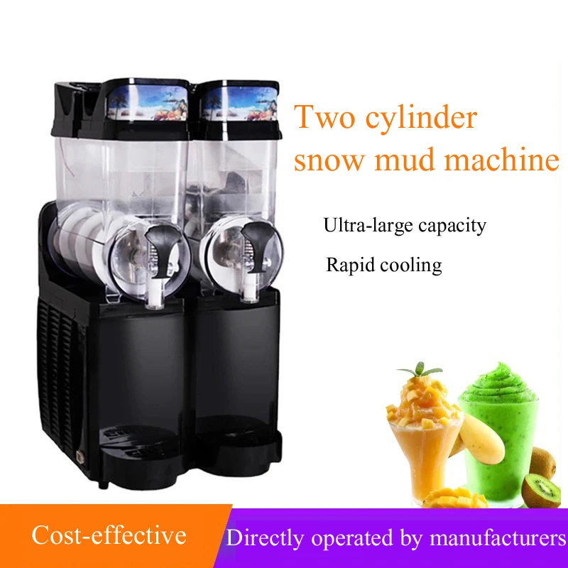 

Commercial Slushy Machine 12L x 2 Double Tank Electric Automatic Slush Maker Machine Frozen Drink Snow Melting Machine 950W