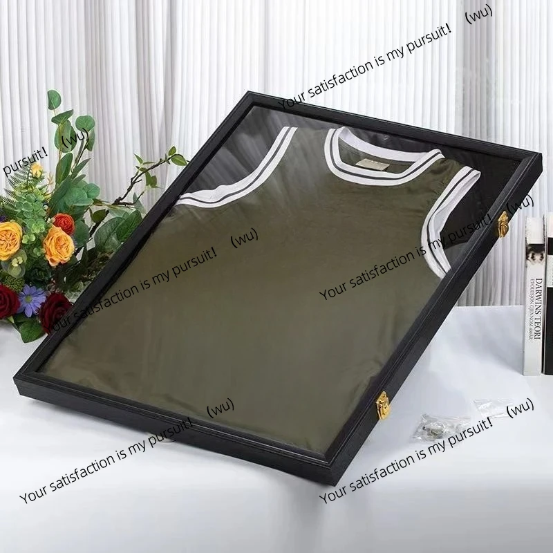 Wu-marco de fotos de exhibición de jersey de madera maciza, marco de fotos montado en firma, colección de ropa de baloncesto y fútbol, marco de fotos de pared