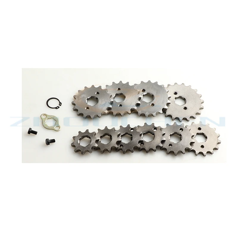 Front Engine 428# 10T 11T 12T 13T 14T 15T 16T 17T 18T 19T Teeth 17mm 20mm Chain Sprocket With Retainer Plate Locker