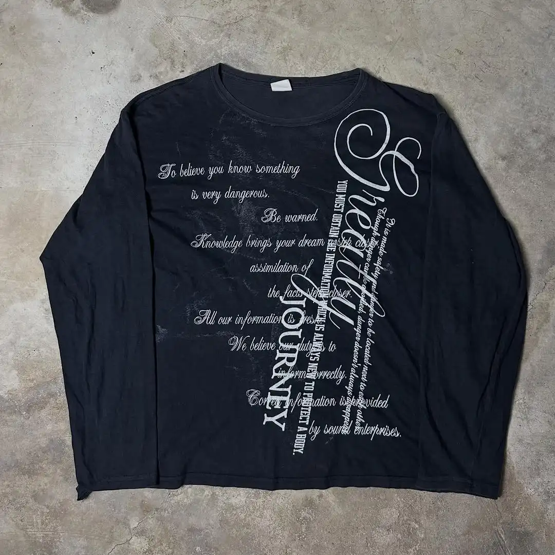 

2026 Harajuku Y2K Southpole Long-Sleeved Tops New Man Japanese Harajuku Pure High Quality Cotton T-shirt Shirt Fashion Clothes