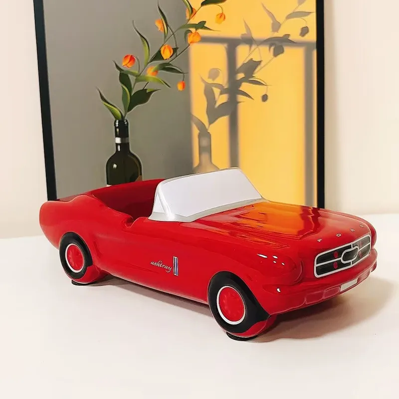 American red sports car ceramic ashtray decoration home foyer living room desktop storage decoration key storage box home decor