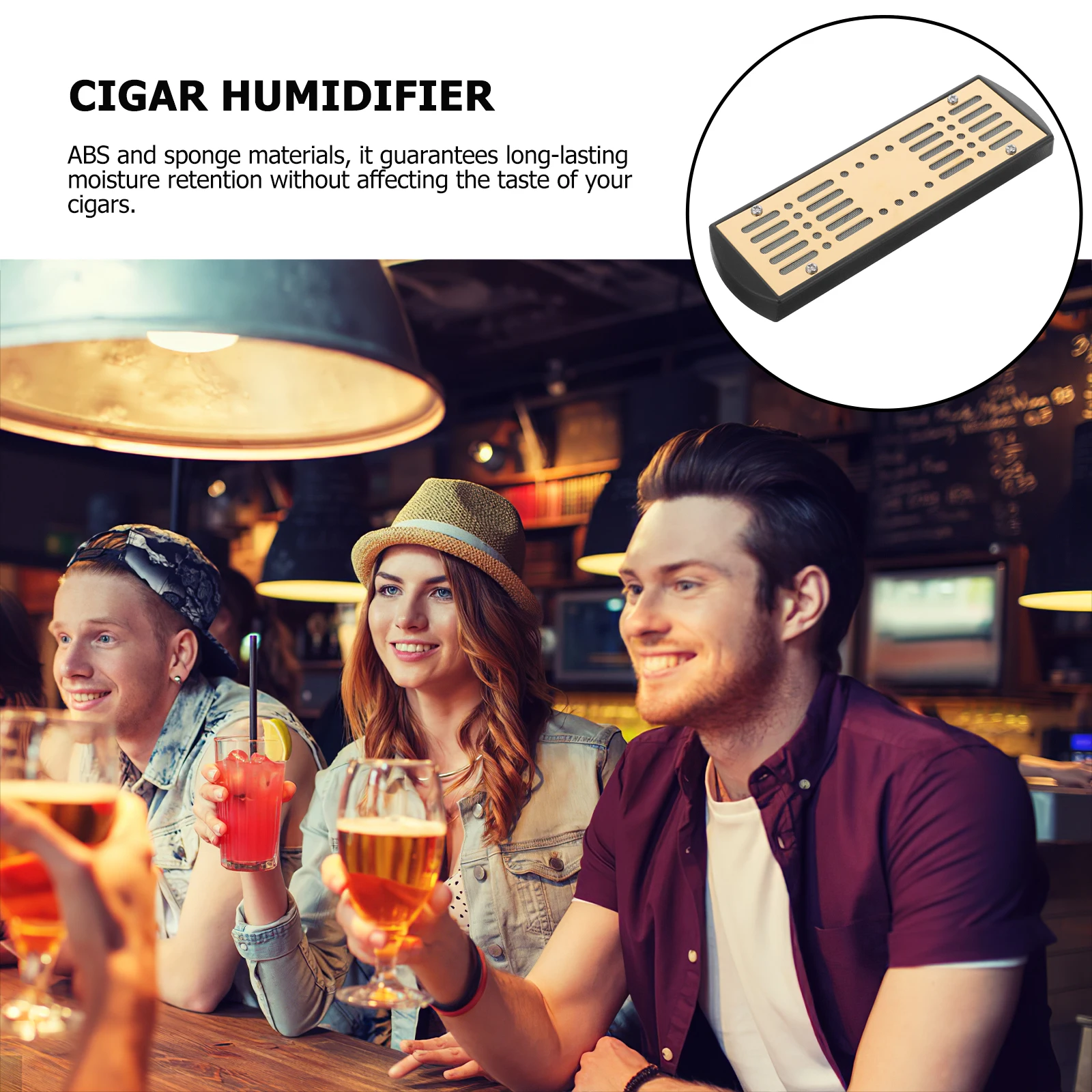 

Cigar Humidor Golden Metal Cigar Humidifier Moisture Pad for Cigars Humidity Packs Accessories Box Home Supplies