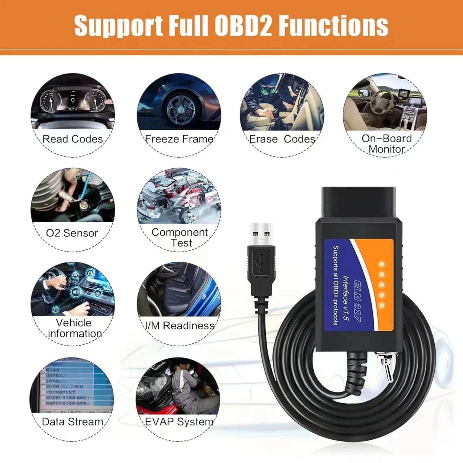 2pcs FORscan ELM 327 OBD2 Diagnostic Scanner PIC18F25K80 Chip USB V1.5 HS/MS CAN Switch for Ford Vehicle Diagnostic Scanner Tool