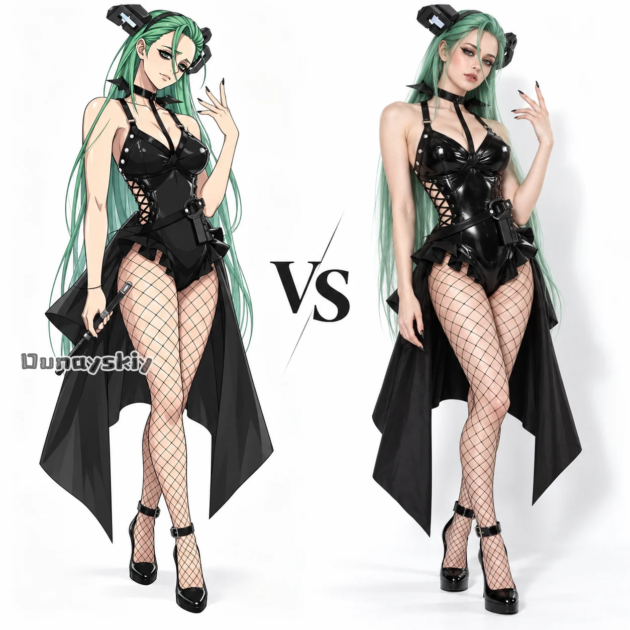 IP ABA Cosplay Costume Guilty Gear Strive Fan‑made Little Devil Halloween Gothic Leather Skirt Outfit Women Halloween DressUp