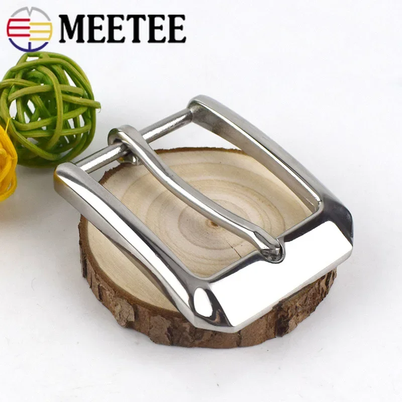 Meetee 40mm High Quality Stainless Steel Pin Buckles Men Belt Buckle Head DIY Hand Leather Craft Leisure Decor Accessories AP191