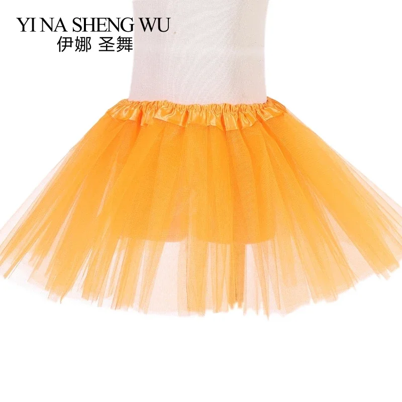 Fille taille élastique Ballet Dancewear Mini Tutu jupe pour fête d'anniversaire danse 3 couches Tulle Ballet Tutu jupe pour enfants 2-8Y filles