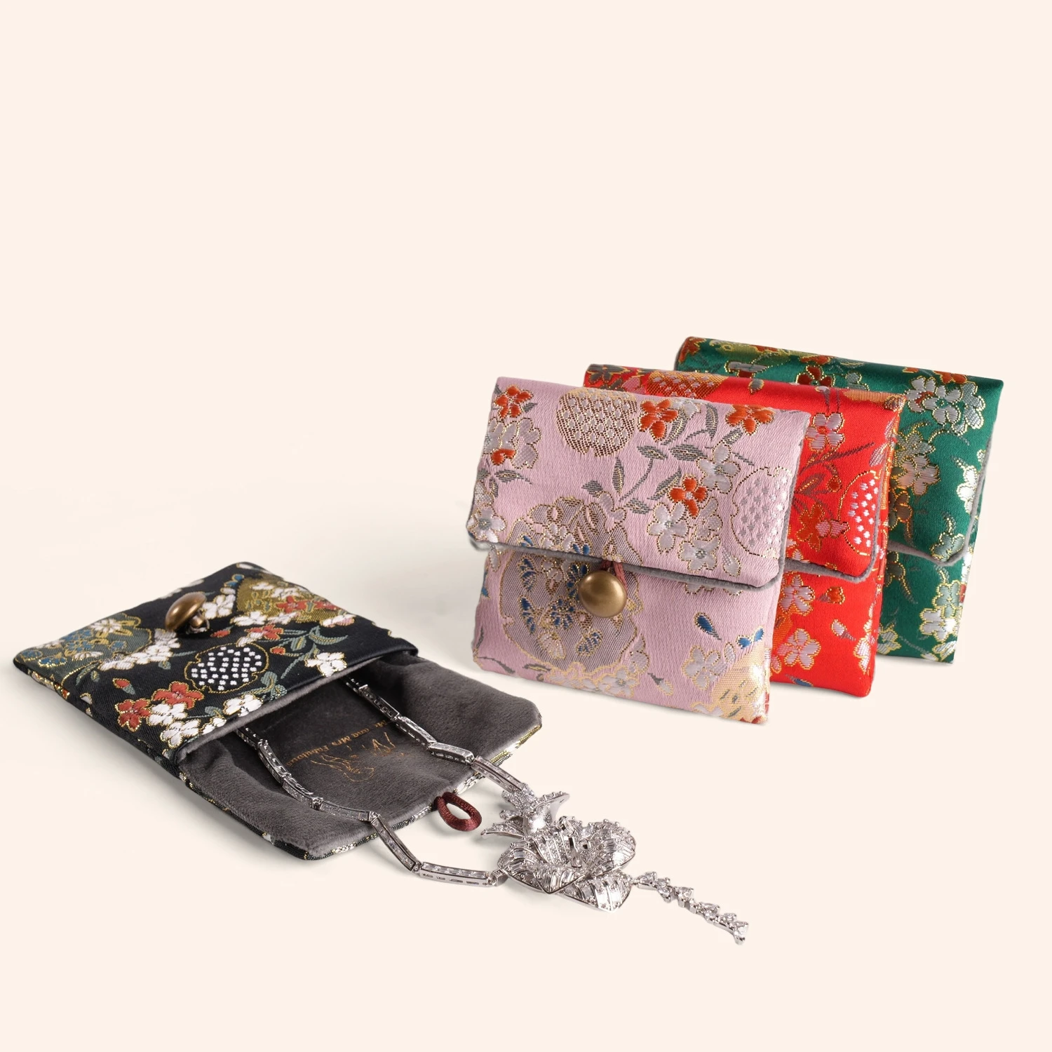 

Exquisite Embroidered Fabric Jewelry Storage Pouch Fabric Jewelry Storage Bag Jewelry Packaging Bag Jewelry Accessories Storage