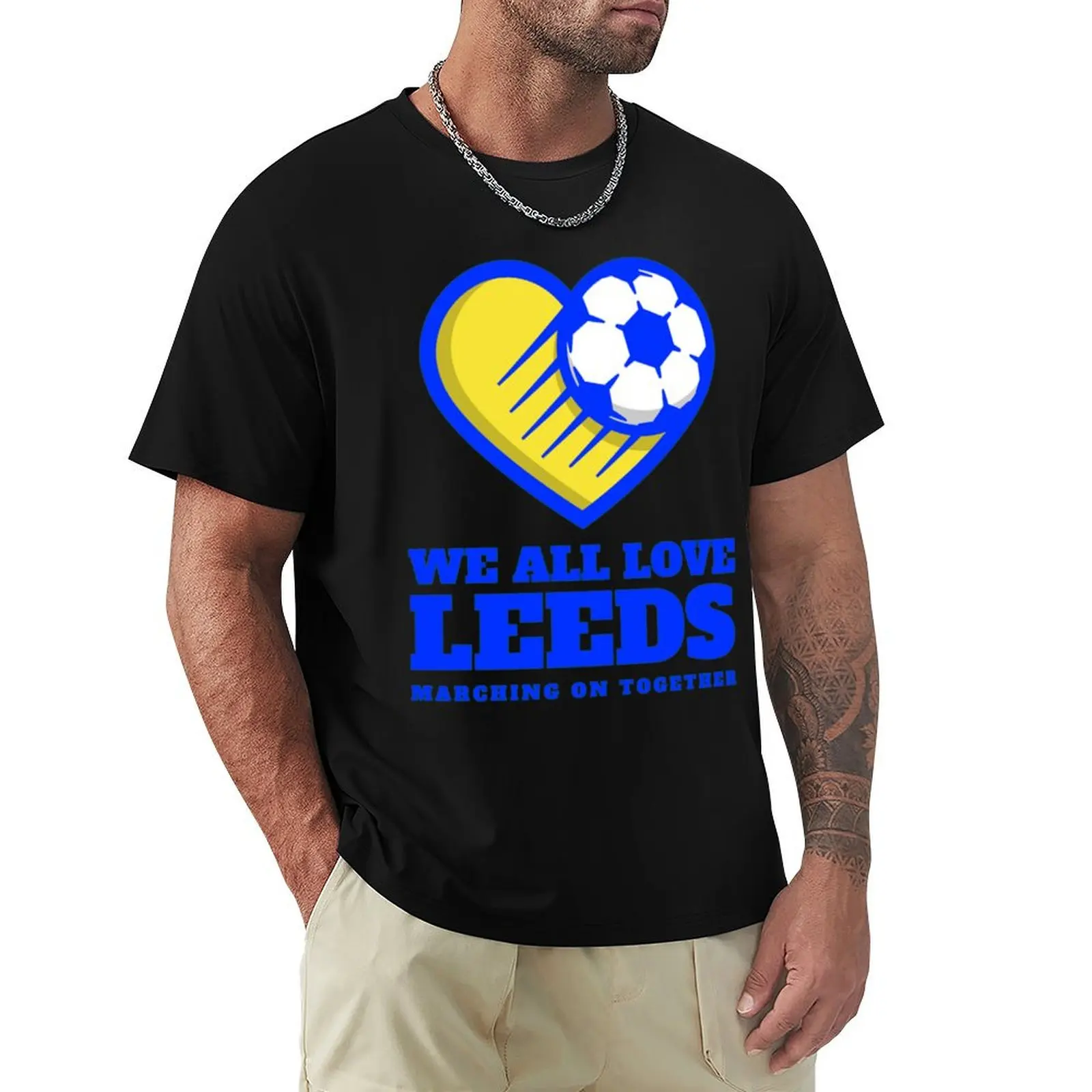 BLU WE ALL LOVE LEEDS T-Shirt Breathable Gym Short Sleeve T-Shirt