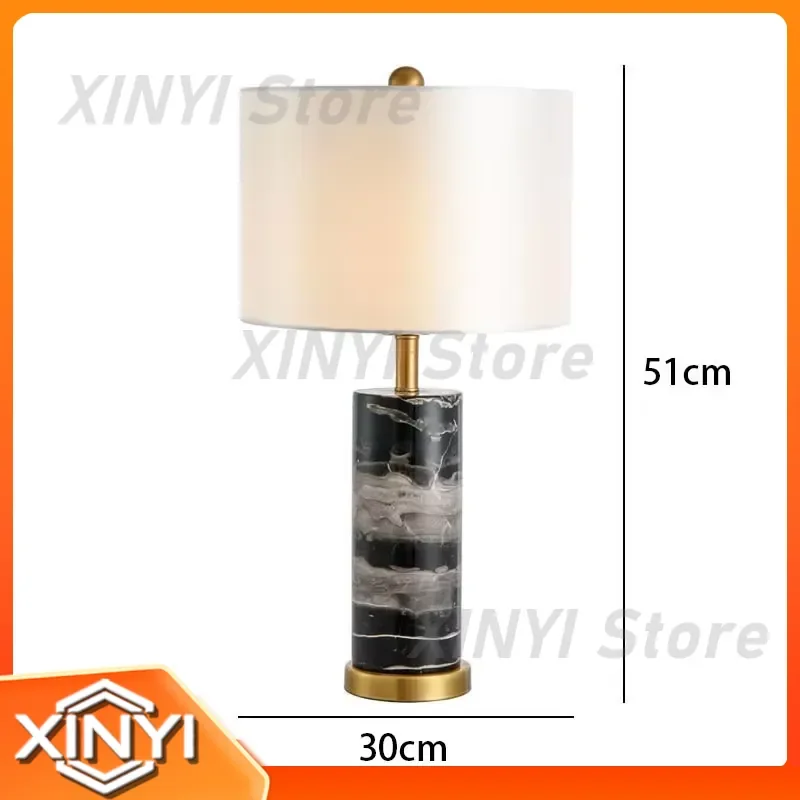 Postmodern Marble Table Lamp for Nordic Bedroom Living Room Decorative Lighting Luxury Bedside Lamp for Modern Home Office