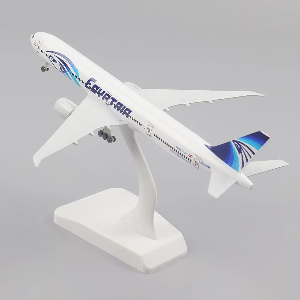 Metal Aircraft Model 20cm 1:400 Egyptair Boeing 777 Metal Replica With Landing Gear Alloy Material Aviation Simulation Boy Gift