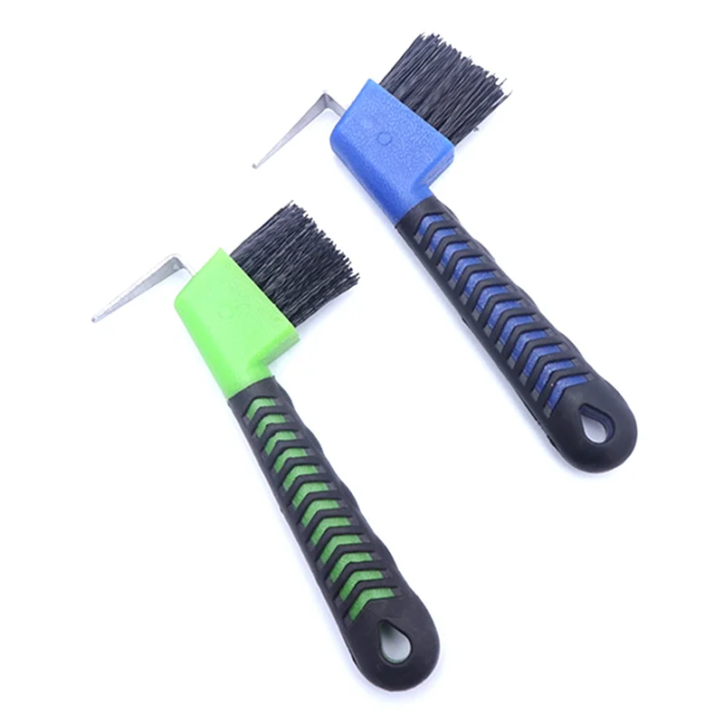 A69P-Sturdy Horse Hoof Pick Brush With Soft Handle Portable Hoofpick 3PCS