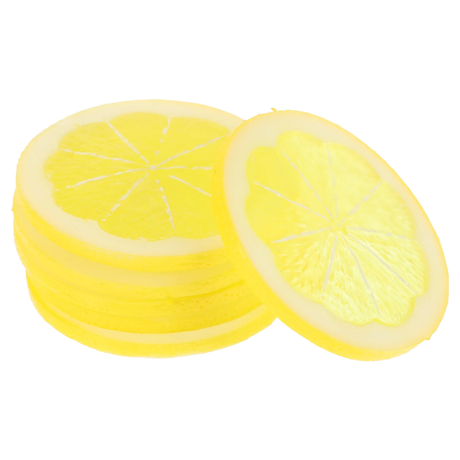 6 Pcs Fruit Simulated Slices Plastic Lemon Pvc Lemons 04X58X58CM Kitchen Photography Props Simulation Decors