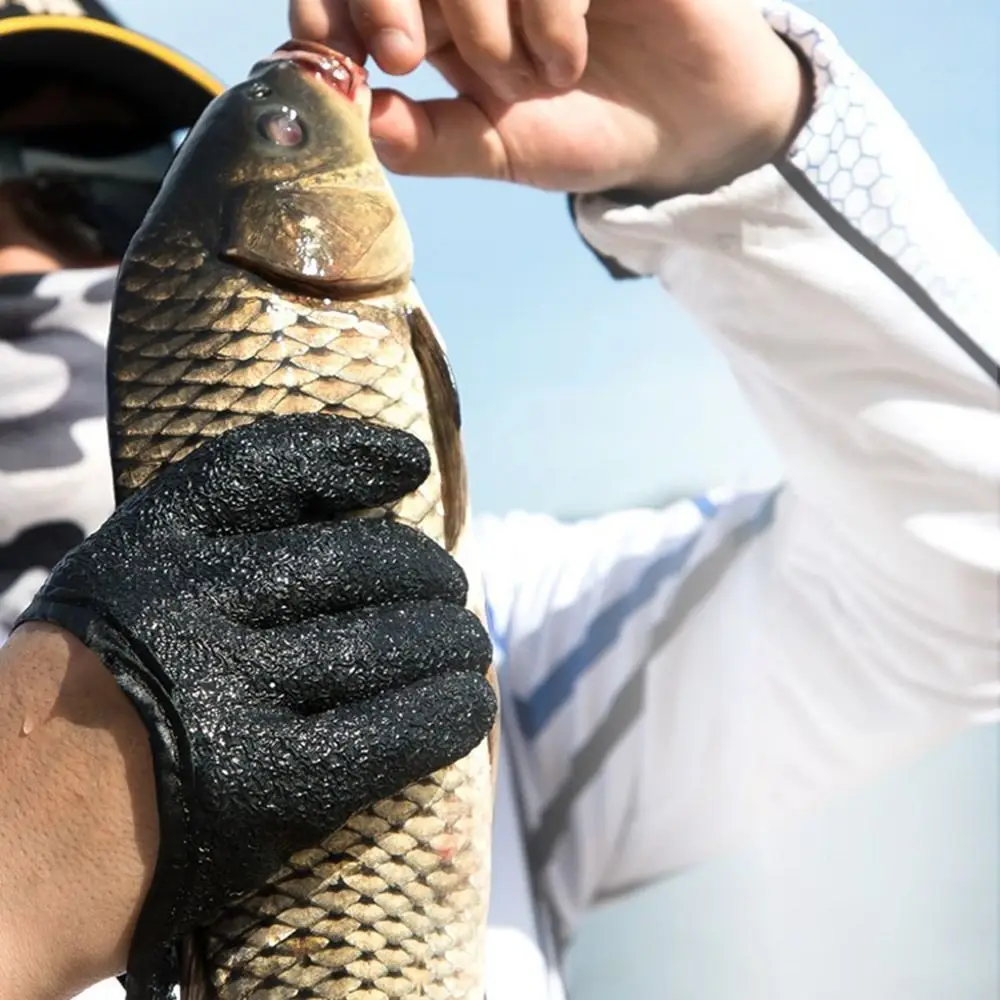 قفازات اصطياد الأسماك المضادة للانزلاق قفازات الصيد دائم الأسماك انتزاع العمل Cutproof قفاز قفازات صيد اللاتكس صياد حماية