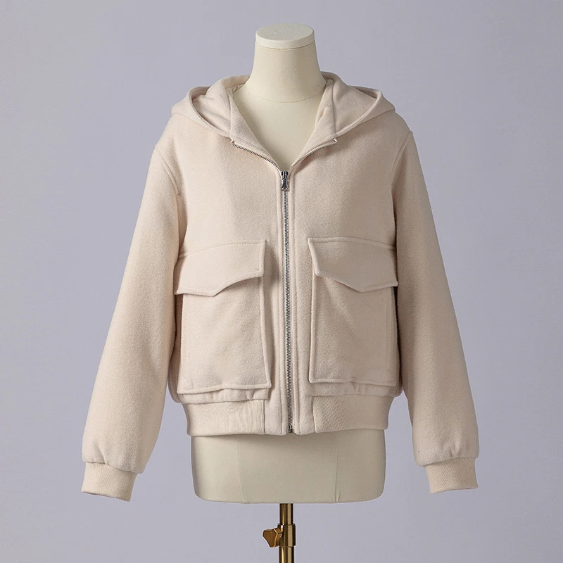 K1915L Luxury brand women\'s Clothing high-quality women\'s winter 90% white duck down  hooded jackets coats