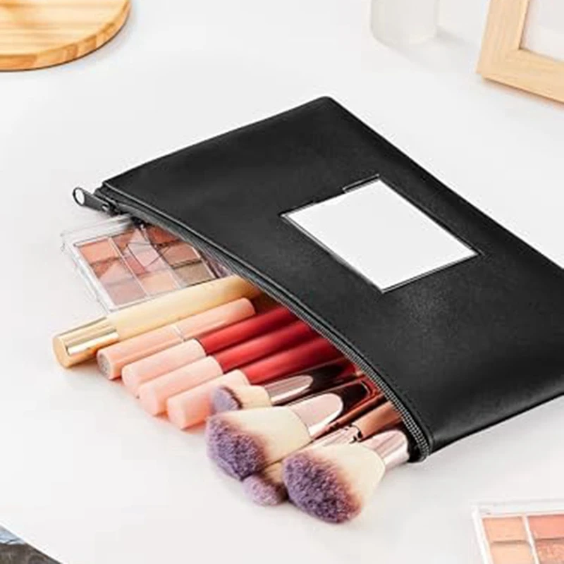 5-pakowe torby z zamkiem pieniężne z depozytem bankowym, torebki z ekoskóry woreczki portmonetka z etykietą, na monety, kosmetyki, faktury, rachunki