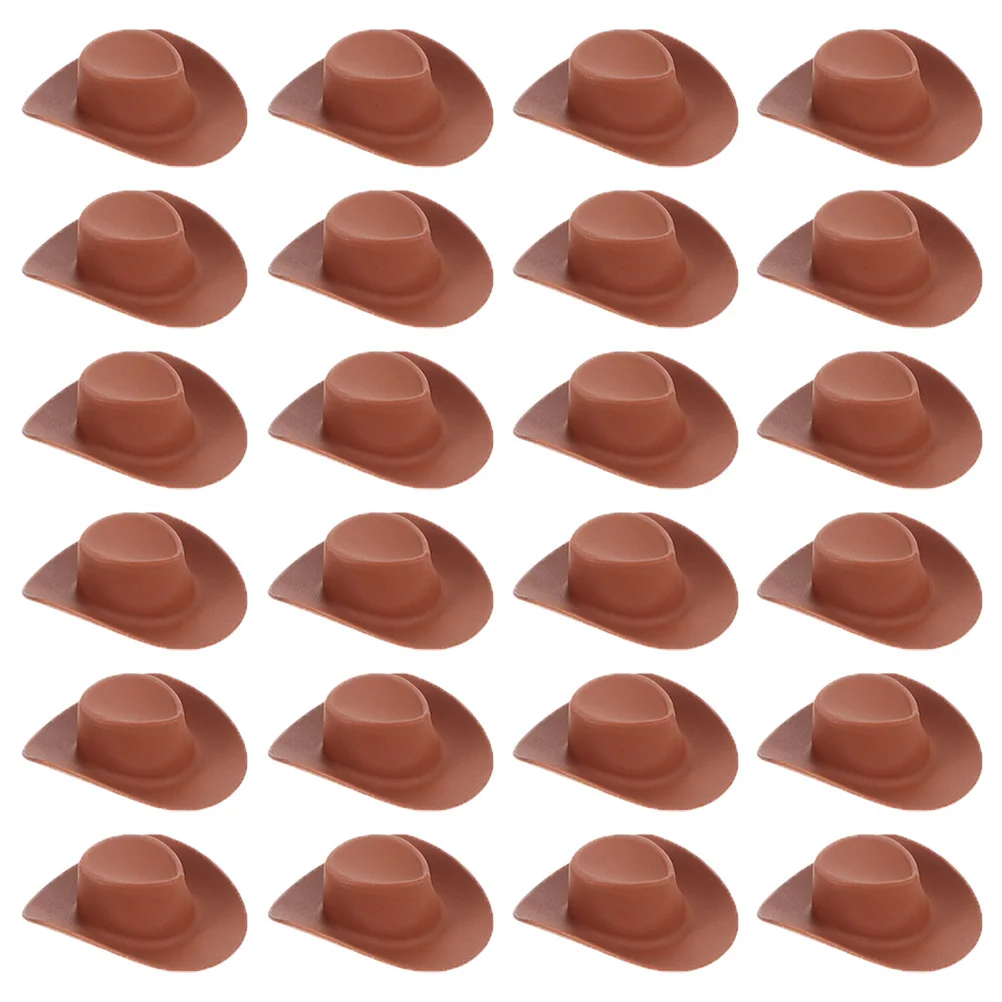 40pcs Mini Cowboy Plastic Tiny Hats For Crafts Diy House Decor Accessories Bulk Miniature Hats Party Decoration
