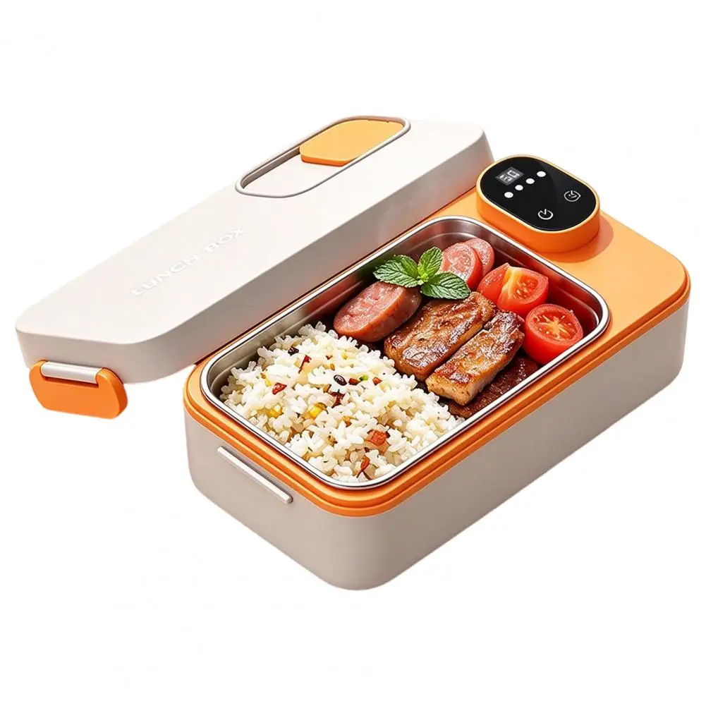 Self Heating Bento Box Portable Electric Lunch Box with 304 Stainless Steel Container Intelligent Temperature Control for Office