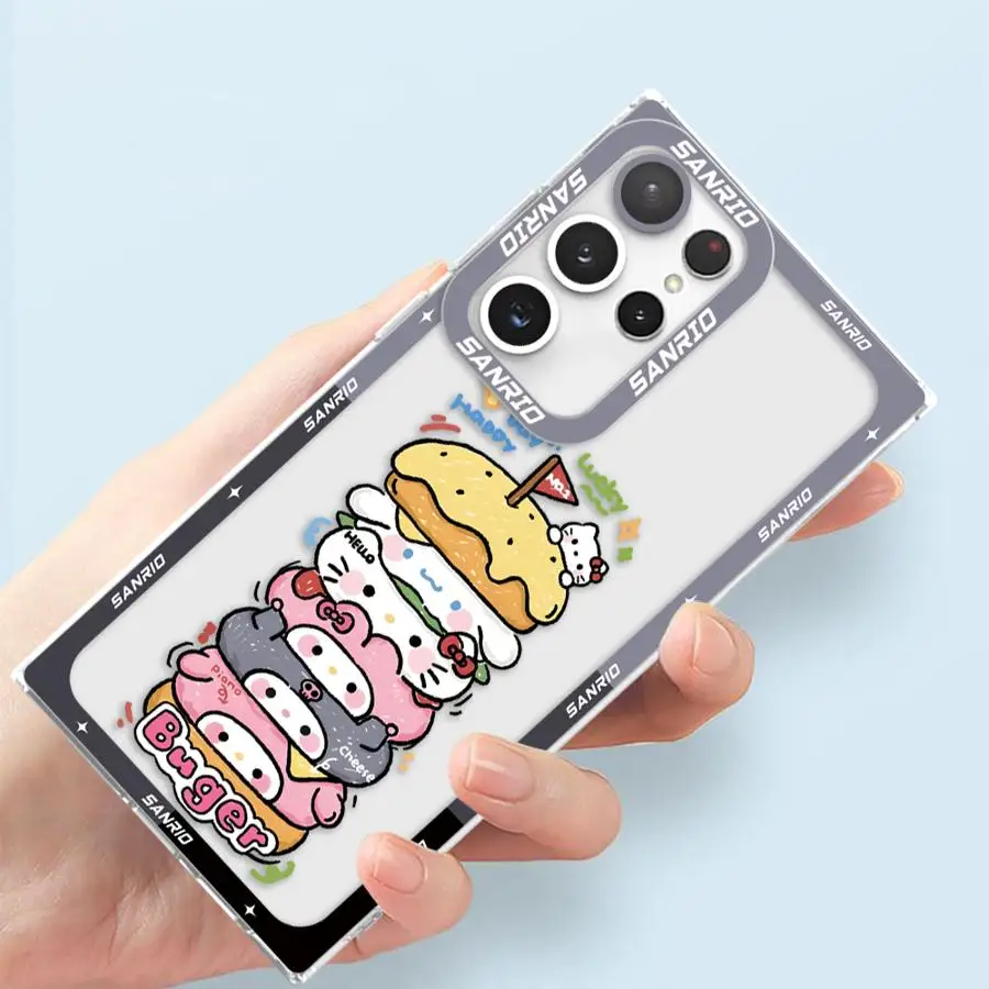 حافظة سانريو كورومي اللطيفة لهاتف سامسونج جالاكسي S21 S24 Plus S22 S25 + S24 + S23 + S25 Ultra S25Ultra Note 20 10 S20 S23 FE هاتف شفاف