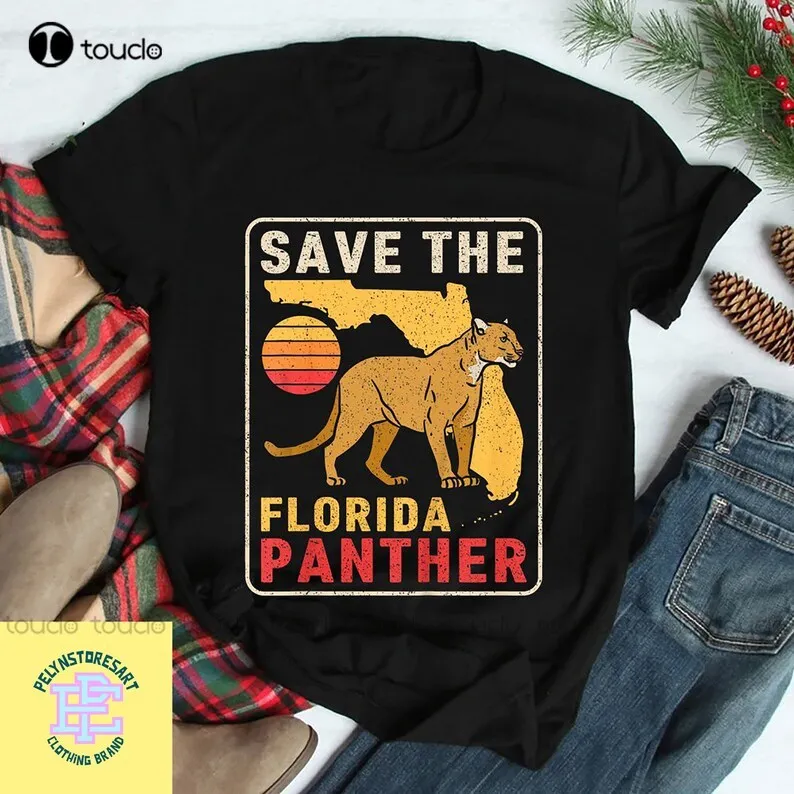 Save The Florida Panther T-Shirt, Retro Wildlife Cougar Shirt, Retro Shirt, Wildlife Shirt, Vintage Xs-5Xl Custom Gift