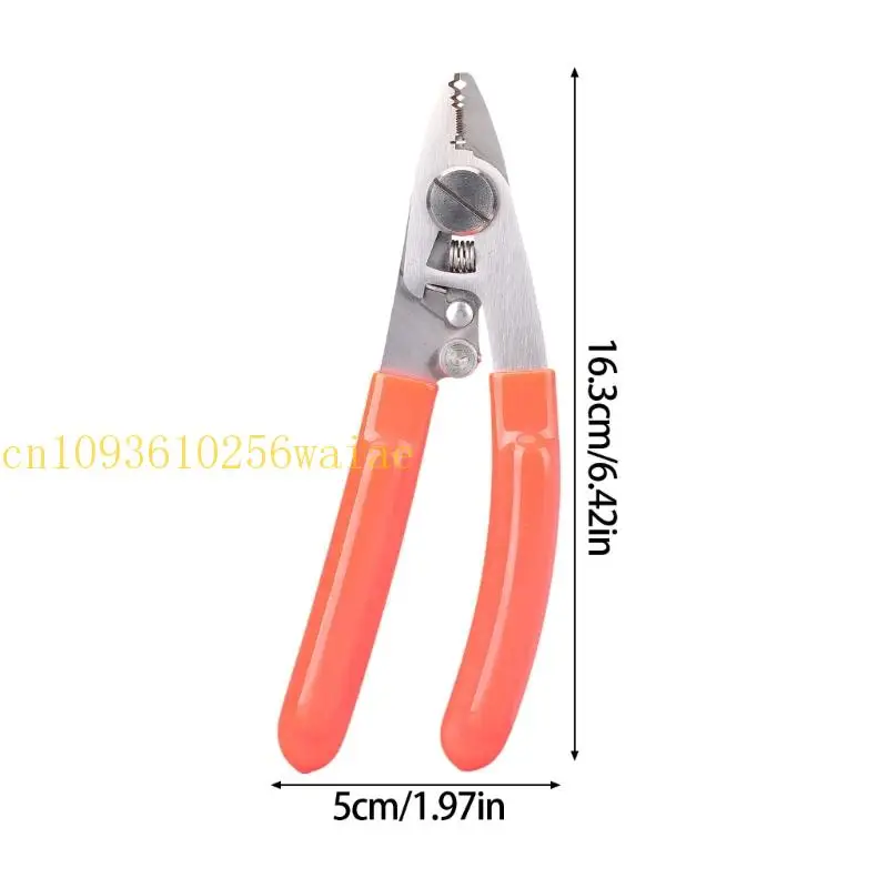 652F Professional 4 Port Fiber Cable Stripping Tool Adjustable Jaw Spring Mechanism Kevlars Shear Function