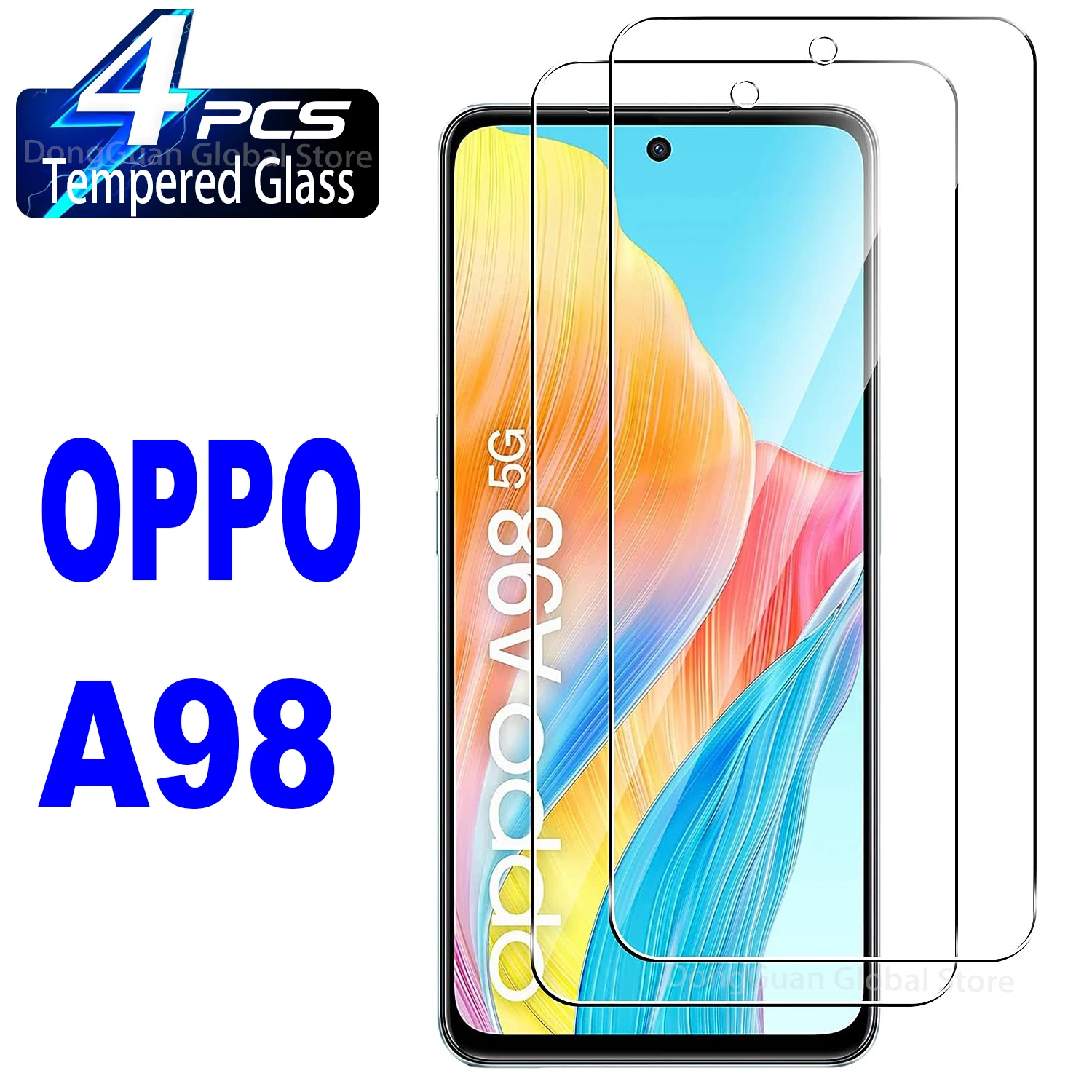 

2/4Pcs Tempered Glass For OPPO A98 5G Screen Protector Glass Film