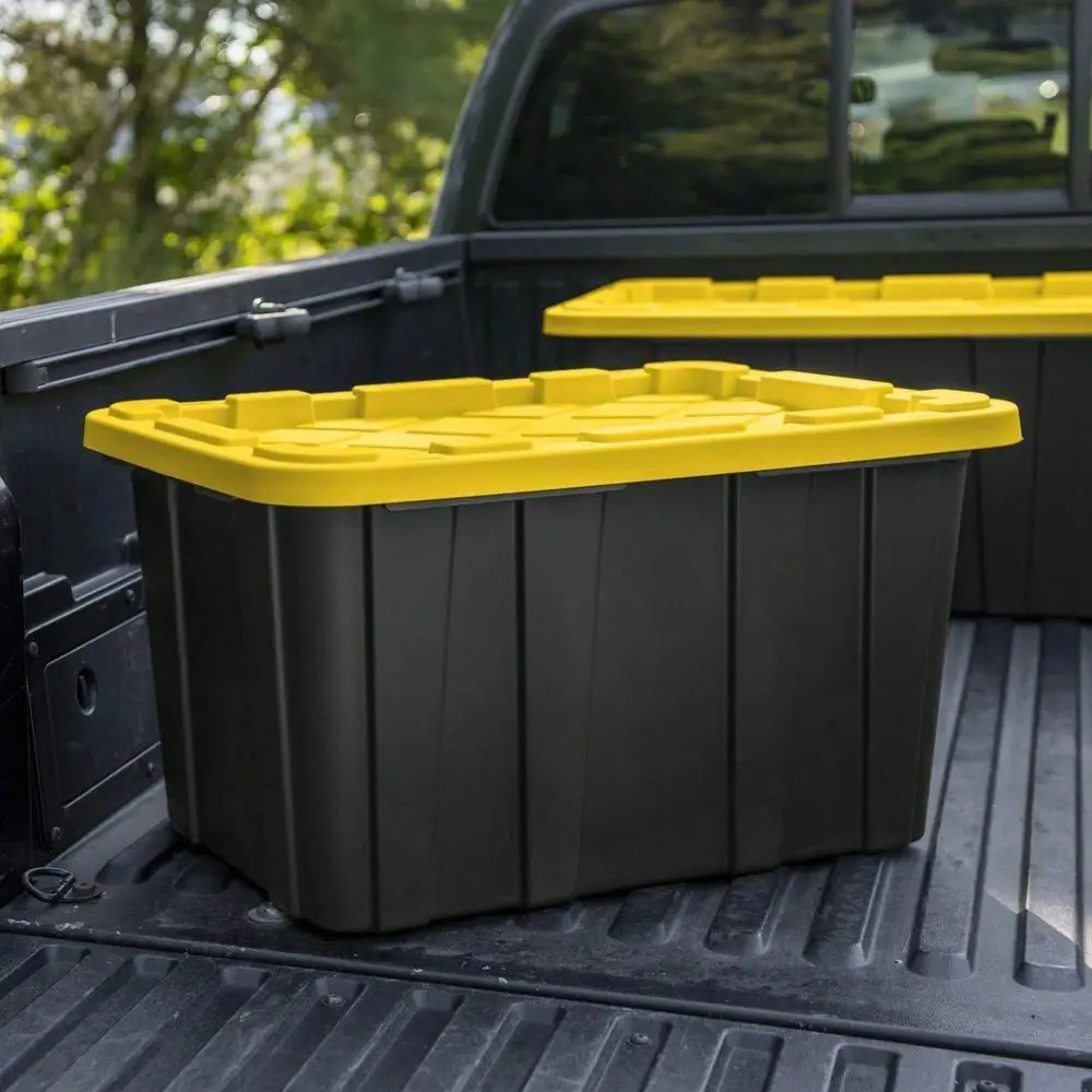 

And Yellow, 6 Pack Large Storage Bin, 27 Gallon Durable Plastic Storage Tote With Lid