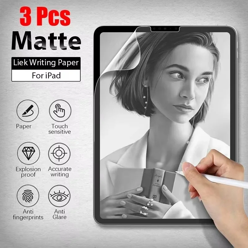 3 Pcs Paper Feel Screen Protector Matte Painting Write For iPad 12.9 2022 2021 2018 2017 2015 For iPad 6th 5th 4th 3th 2th Gen
