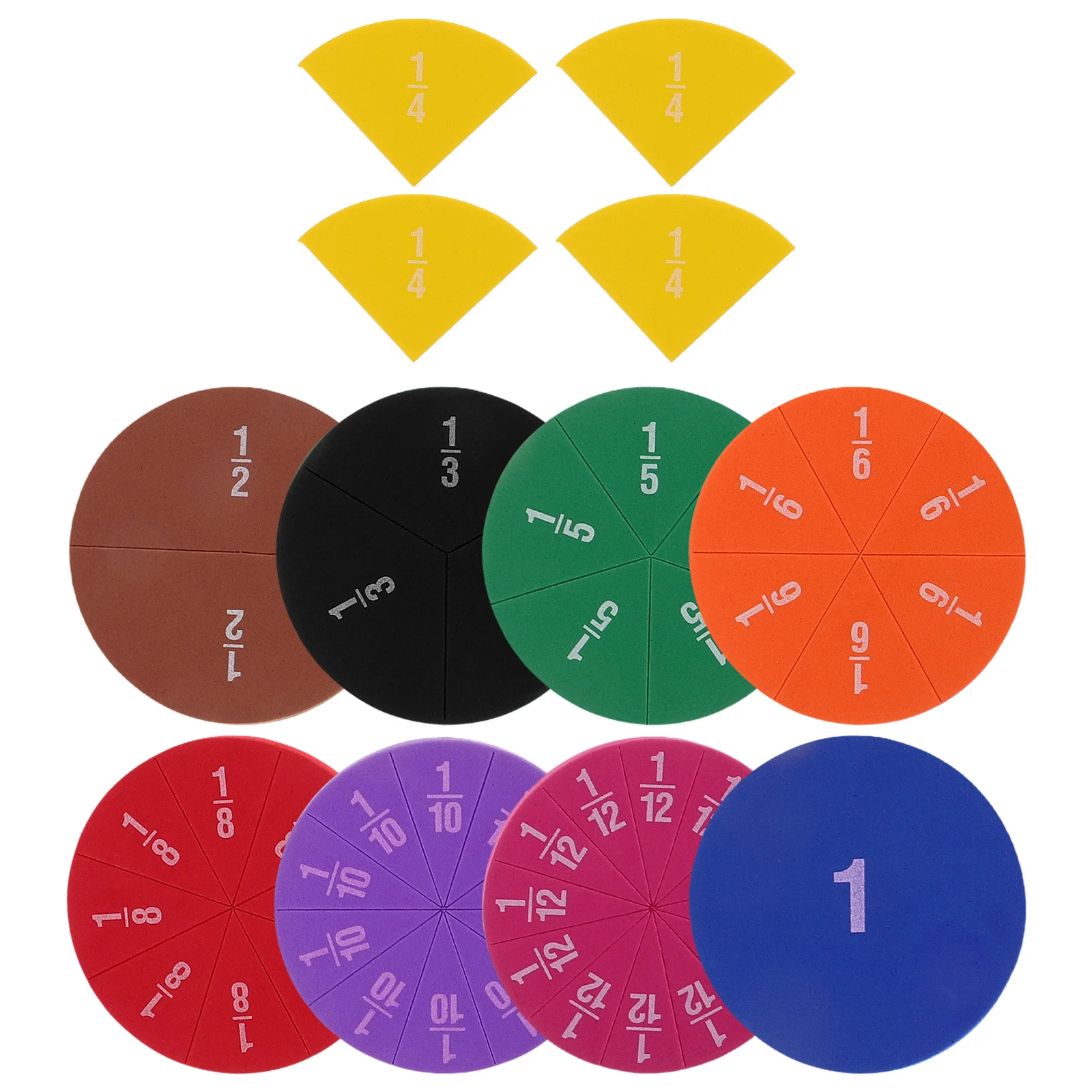 1Set Fraction Circles Colorful Magnetic Teaching Aid for Students Classroom Learning Educational Fraction Tray