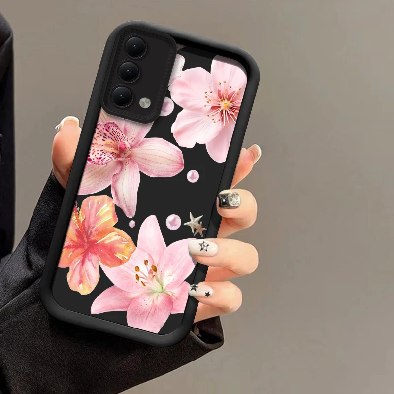 Funda de teléfono suave y mate Shockrpoof para OPPO A17 A17K A16E A9 A3 Pro A3X A16K A15 A12 A11K A5X A5S A15S bonita cubierta con patrón de flores