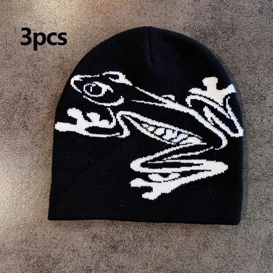 Tree Frog Pattern Beanie Knitted Cap for Men & Women, Outdoor Sports Warm Ski Hat, image 11